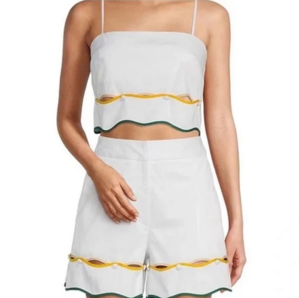 Antonio Melani The Nat Note Zoe Scalloped Sateen High Waisted Shorts